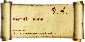 Varró Anna névjegykártya