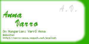anna varro business card
